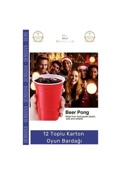 Oyunbardağı Renkli Büyük Boy Bira Kupası Karton Set Eğlenceli Aktivite Dayanıklı 12 Toplu Oyun Bard Çok Renkli
