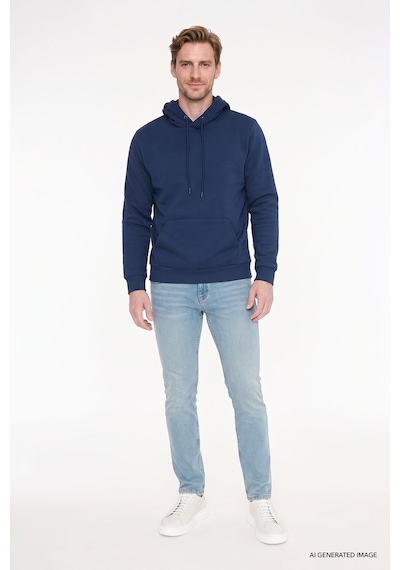 AC&Co / Altınyıldız Classics Ekstra Slim Fit Dar Kesim Pamuklu Riss Erkek Jean Kot Pantolon - Petrol Mavisi