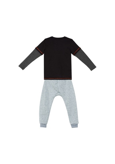 Denokids Rhino Erkek Çocuk Siyah T-shirt Eşofman Altı Takım Siyah