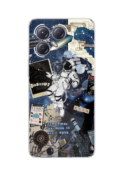 Tecno Pova 7 Ultra 5g Uyumlu Retro Astronot Tasarımlı Baskılı Silikon Kılıf