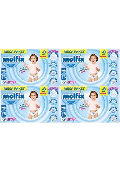 Molfix Bebek Bezi Beden:6 15+kg Extra Large 320 Adet Mega 6 Numara