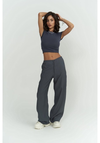 1601 - Mai Collection Toppin Antrasit Penye Crop