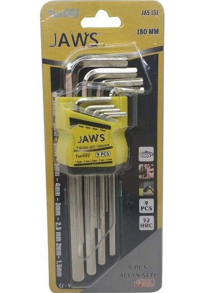 Jaws Alyan Anahtar Takımı Düz Uzun 9 Parça 180 Mm Jas 151