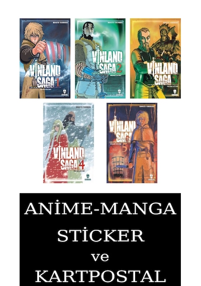 Vinland Saga 1-2-3-4-5 Manga Seti 5 Kitap / Anime-manga Sticker Ve Kartpostal