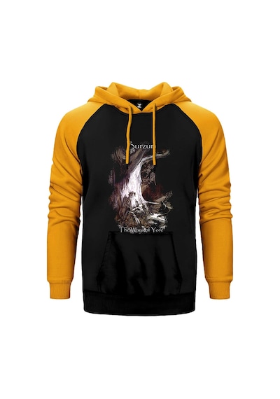 Burzum The Ways Of Yore Sarı Renk Reglan Kol Kapşonlu Sweatshirt Sarı