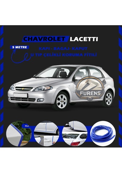 Chavrolet Lacetti Oto Araç Kapı Koruma Fitili 5metre Parlak Mavi Renk