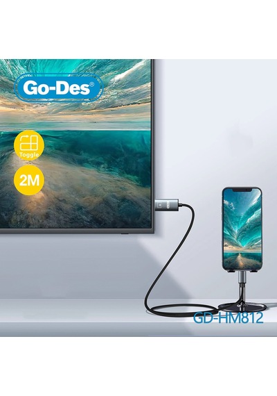 Go Des Gd-hm812 Lightning To Hdmı Kablo 2 Metre Gri