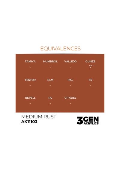 Ak Interactive 11103, 17 Ml. 3gen Medium Rust Maket Boyası Standart