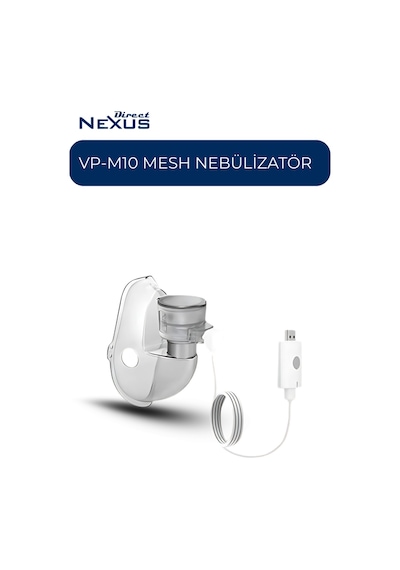 Direct Nexus USB Portatif Mesh Nebülizatör VP-M10 | Taşınabilir, Şarj Edilebilir, Sessiz (<25 dBA), 8 ml Hazne