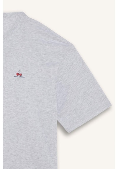 Defacto Boxy Fıt Kısa Kollu 2li Şortlu Pijama Takımı I0666ax26hsgr100 Gri-gr100