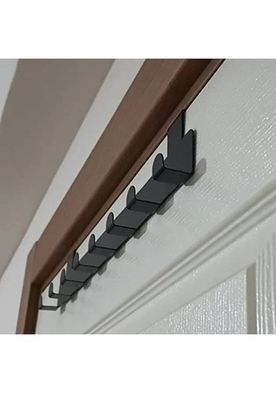 Metal Mat Siyah Askılık, Kapı Arkası Organizer Ve Düzenleyici 50cm