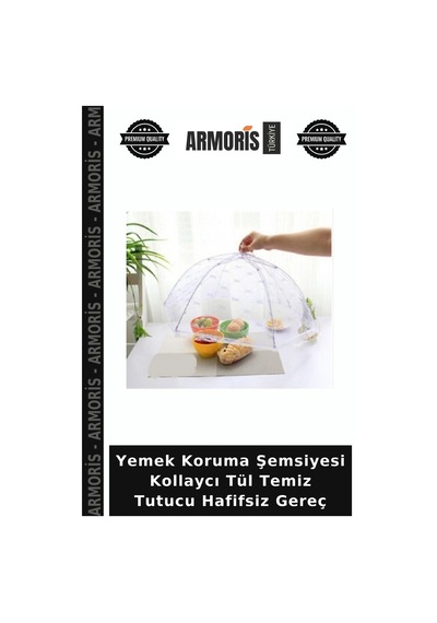 Yemek Koruma Şemsiyesi Kollaycı Tül Temiz Tutucu Hafifsiz Gereç Çok Renkli
