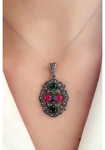 Markazit Taşlı Gümüş Kolye (488360813)