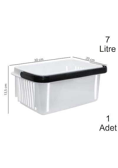 7 Litre Plastik Kozmetik Alışveriş El Sepeti Beyaz 1 Adet / En:20 Boy:30 Yükseklik:13,5 Cm Beyaz