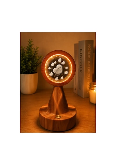 3d Kristal Kalp Led Gece Lambası Ekru Ekru