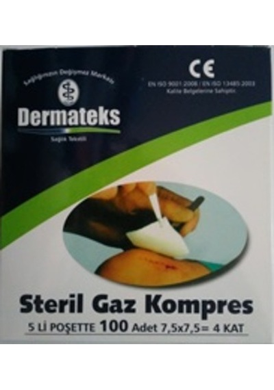 Dermateks Steril Gaz Kompres 4 Kat 7.5x7.5 CM