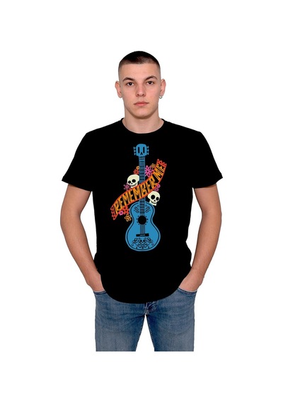 Guitar Gitar Remember Me Skull Kuru Kafa Flowers Tişört Unisex T-shirt 001