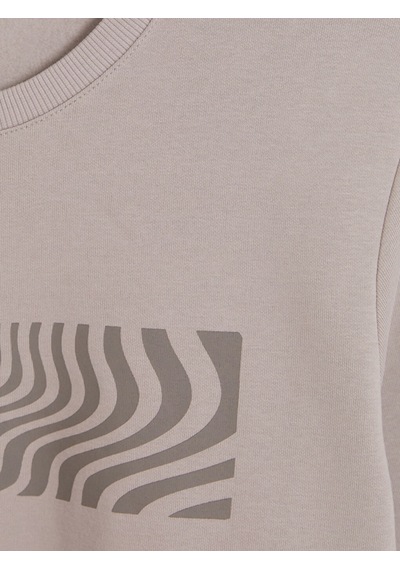 Lcwaıkıkı Classic Gri Bisiklet Yaka Desenli Erkek Sweatshirt