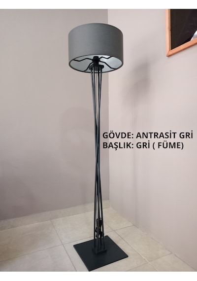 Ahşap Modern Lambader Antrasit Gri Gri