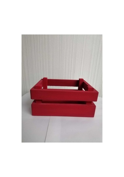 Ahşap Kasa 10x14x20 Organizer Kırmızı