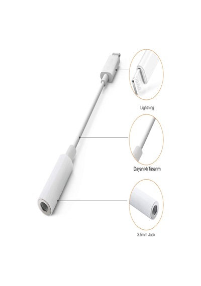 Lightning To Aux 3.5mm Kulaklık Dönüştürücü Çevirici