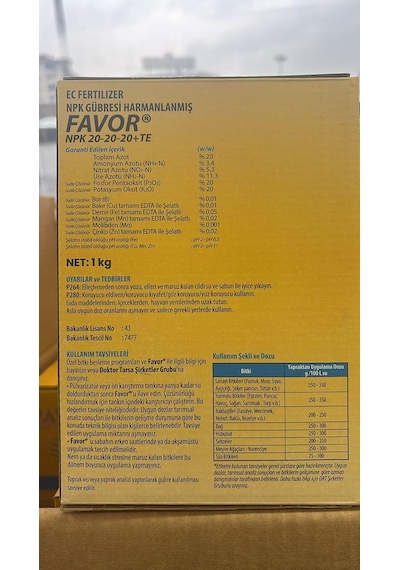 Favor Npk 20-20-20+te Yaprak Gübresi 1 Kg Diğer
