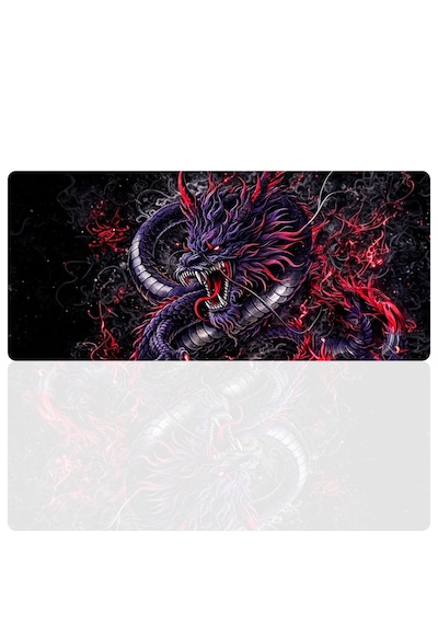 90x40 Cm Ejderha Desenli Oyuncu Gaming Mouse Pad Kaymaz Kauçuk Taban Fare Altlığı Xxl Mousepad Drake Serisi 003