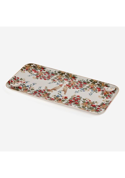 Beyaz Porselen Tepsi 36,2x17x1,7 Cm