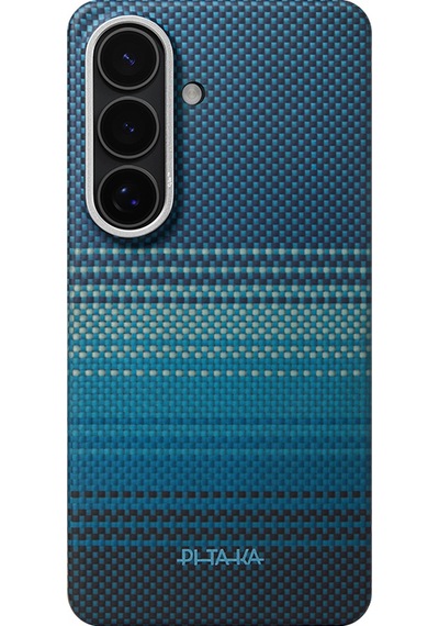 Samsung Uyumlu Galaxy S26 Plus Kılıf M-safe Aramid Fiber Pitaka Tactile Woven Sunset-moonrise Serisi Mavi Mavi