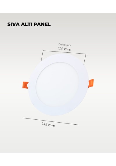 9w Sıva Altı Yuvarlak Slim Led Panel 3200k Sarı Işık - 2 Adet Beyaz