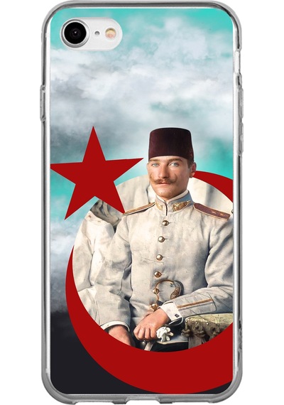 Apple Uyumlu iPhone 7-8-se 2020  Gençlik Yılları Atatürk Baskılı Silikon Kılıf Renkli