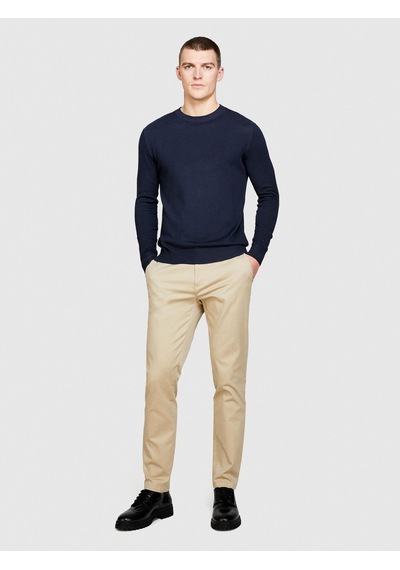 Sisley Streç Pamuklu Kemer Delikli Slim Fit Pantolon Erkek Bej Pantolon - 324p4aıhsf021