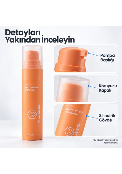 Yues Şeftalili Soğuk Çay Aromalı Florürlü Pompalı Diş Macunu 60 G Beyazlatma