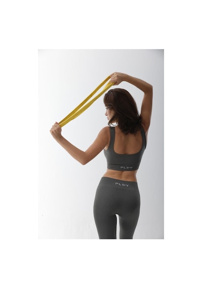 Playsportswear Seamless Gri Toparlayıcı Sporcu Bra Gri