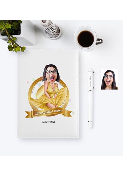 Kişiye Özel Yılın En Güzel Kadını Karikatürlü 2021 Ajanda Kalem S