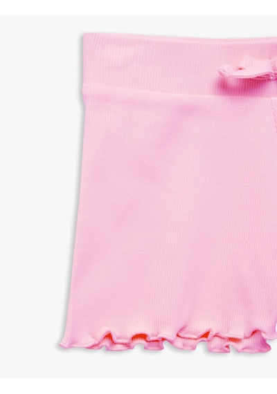 Koton Kaşkorse Pamuklu Fiyonklu Mini Şort Pembe 5skg40058ak Gül