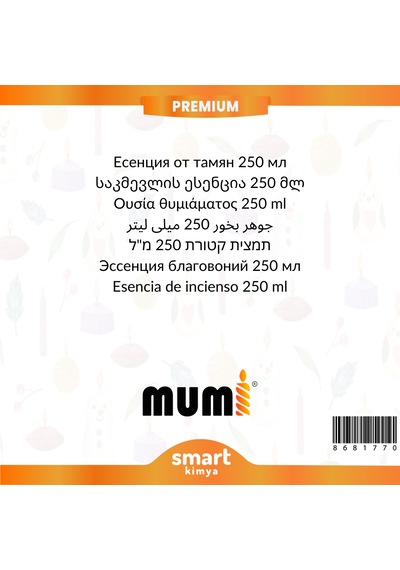 Premium Tütsü Mum Esansı 250 Ml Şeffaf