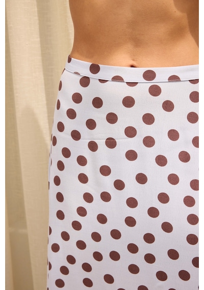 Mai Collection Manon Puantiyeli Mavi Crop Etek Takım