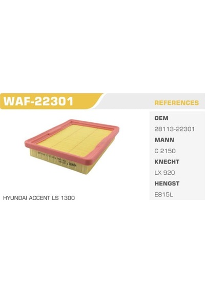 WINKEL WAF-22301 Hava Filtresi Accent 95-00 1.3