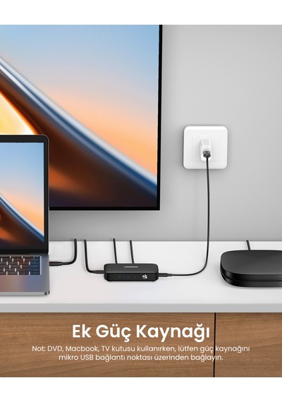 Ugreen 3-in-1 4k 30hz Hdmı Uzaktan Kumandalı Switch, 80125