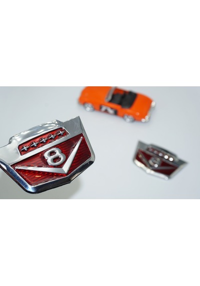 Dk Tuning V8 Çamurluk Yanı Yeni Versiyon Krom Metal Logo Amblem S