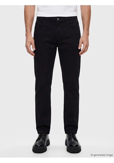 Lcwaıkıkı Classic Siyah Regular Fit Gabardin Erkek Chino Pantolon