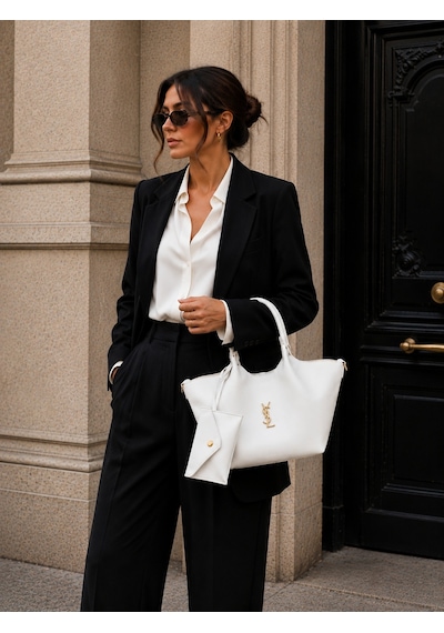 Vulapari Beyaz Ysl Model Kadın El Ve Omuz Çantası