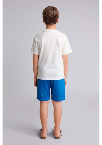 Defacto Baskılı Kısa Kollu Üst Şort Alt 2li Pijama Takımı Erkek Çocuk H8197a826hser105 Ekru-er105