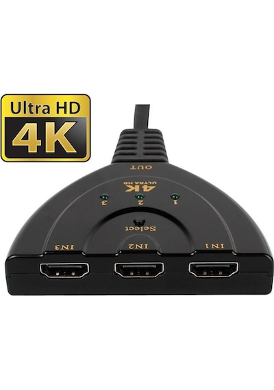 Epazaravm 3 In1 Pigtail 50Cm Kablolu 4K 2160P Hdmi Switch 4K303B