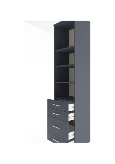 Hyperion Dolap 4 Raflı 4 Çekmeceli 60x44x243 Antrasit-antrasit Antrasit
