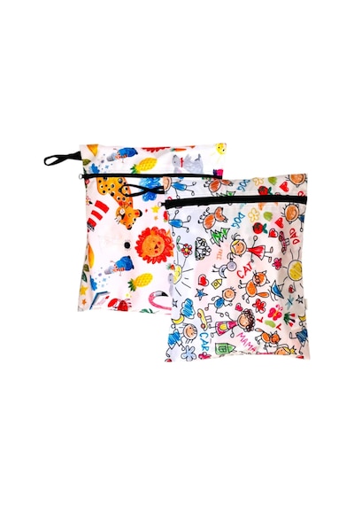 2 Adet, 30 X 35 Cm, Jungle Ve 30 X 35 Cm Family Desen, Sıvı Geçirmeyen Çok Amaçlı Çanta, Ekonom Diğer