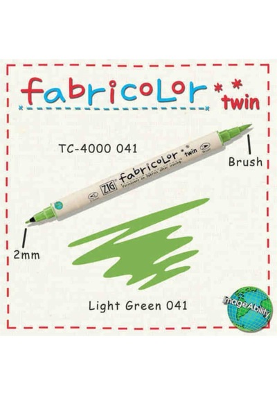 Zig Fabricolor Twin Çift Uçlu Kumaş Boyama Kalemi Lıght Green 7695425407597