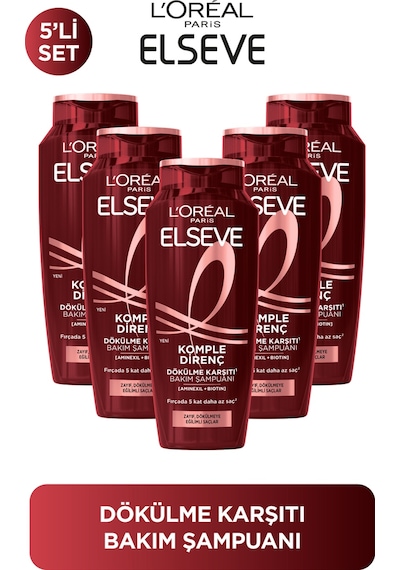 ELSEVE 5'li L'Oréal Paris Elseve Komple Direnç Dökülme Karşıtı Bakım Şampuanı 400 ml