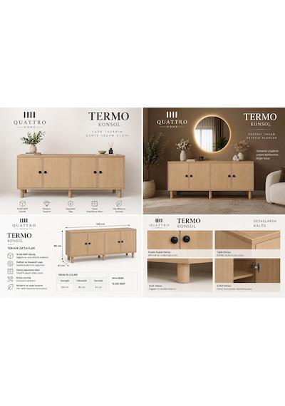Termo Konsol Kapaklı Ahşap